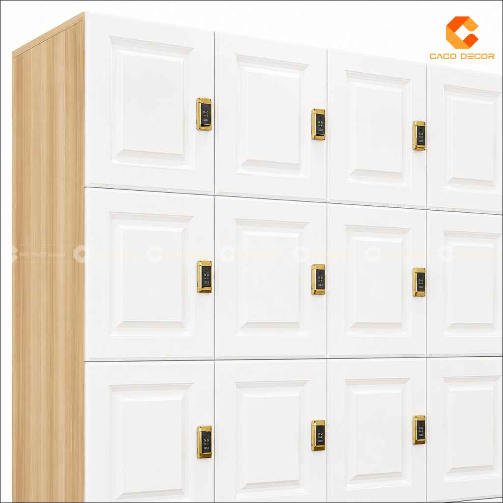 Tủ locker gỗ LK08 cánh pano hiện đại