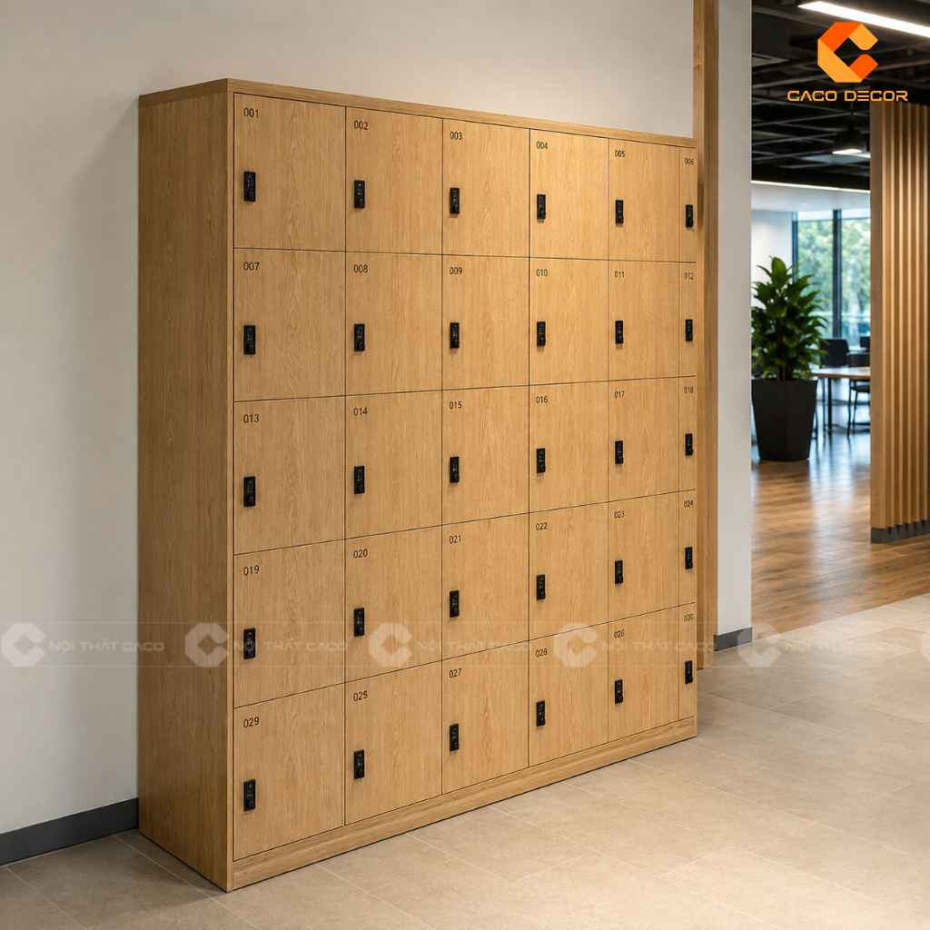 Tủ Locker Nhiều Ngăn Gỗ Đẹp, Đặt Làm Theo Yêu Cầu CaCo 21