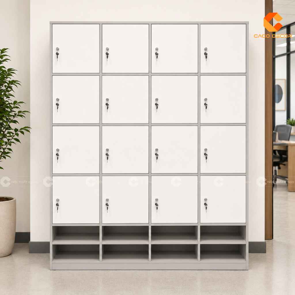 Tủ locker LK04 16 ngăn nhìn chính diện