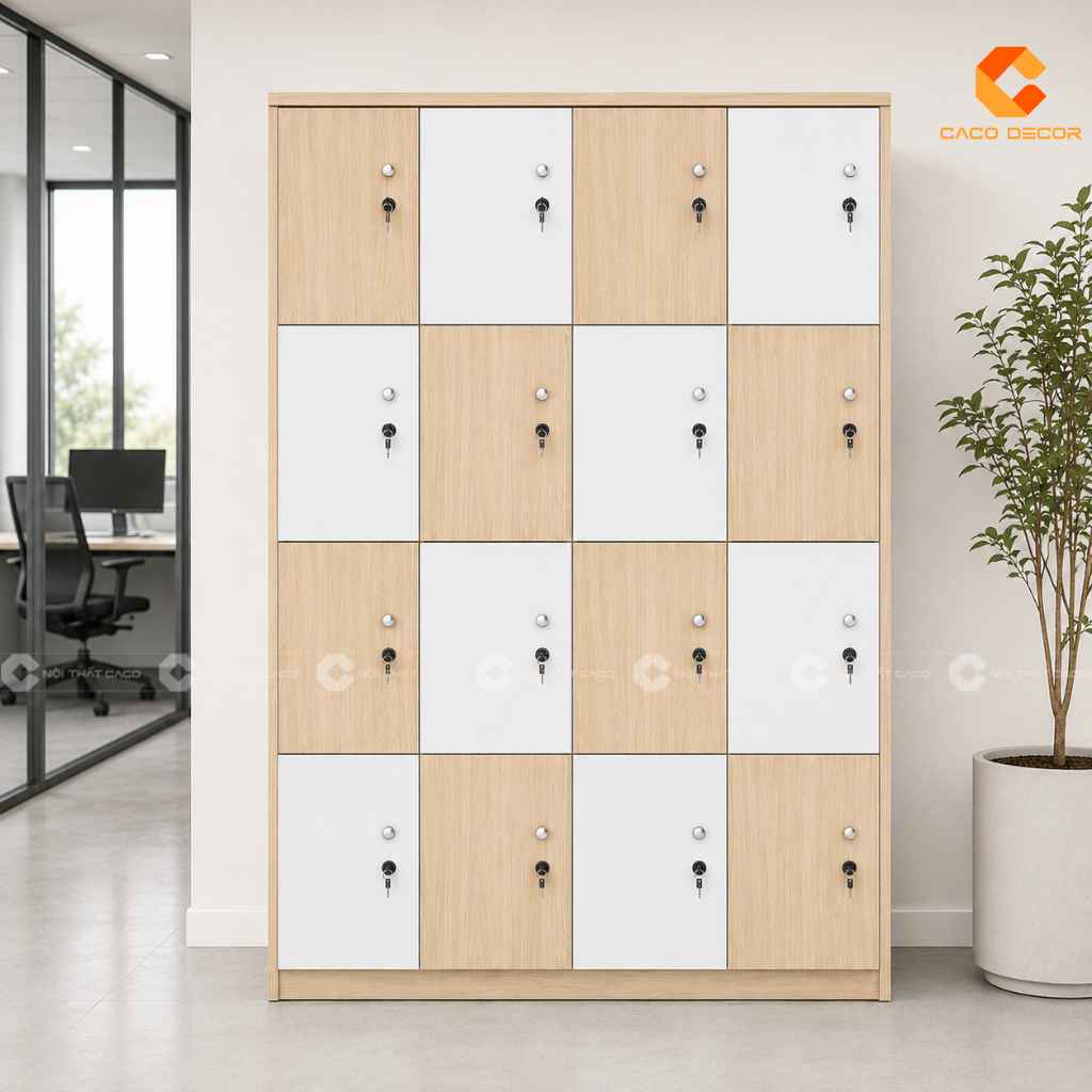 Tủ locker gỗ công nghiệp LK05 nhìn chính diện