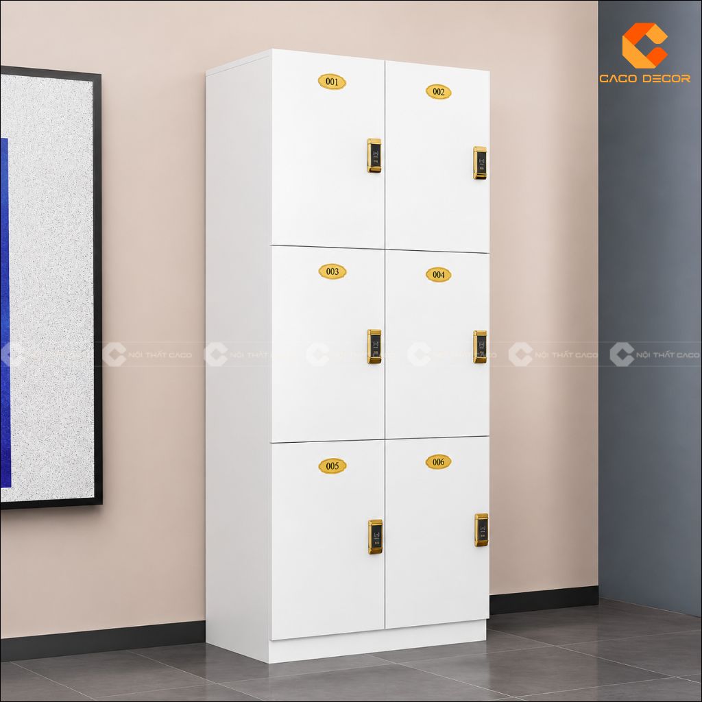 Tủ locker LK07 màu trắng kiểu dáng cao gọn
