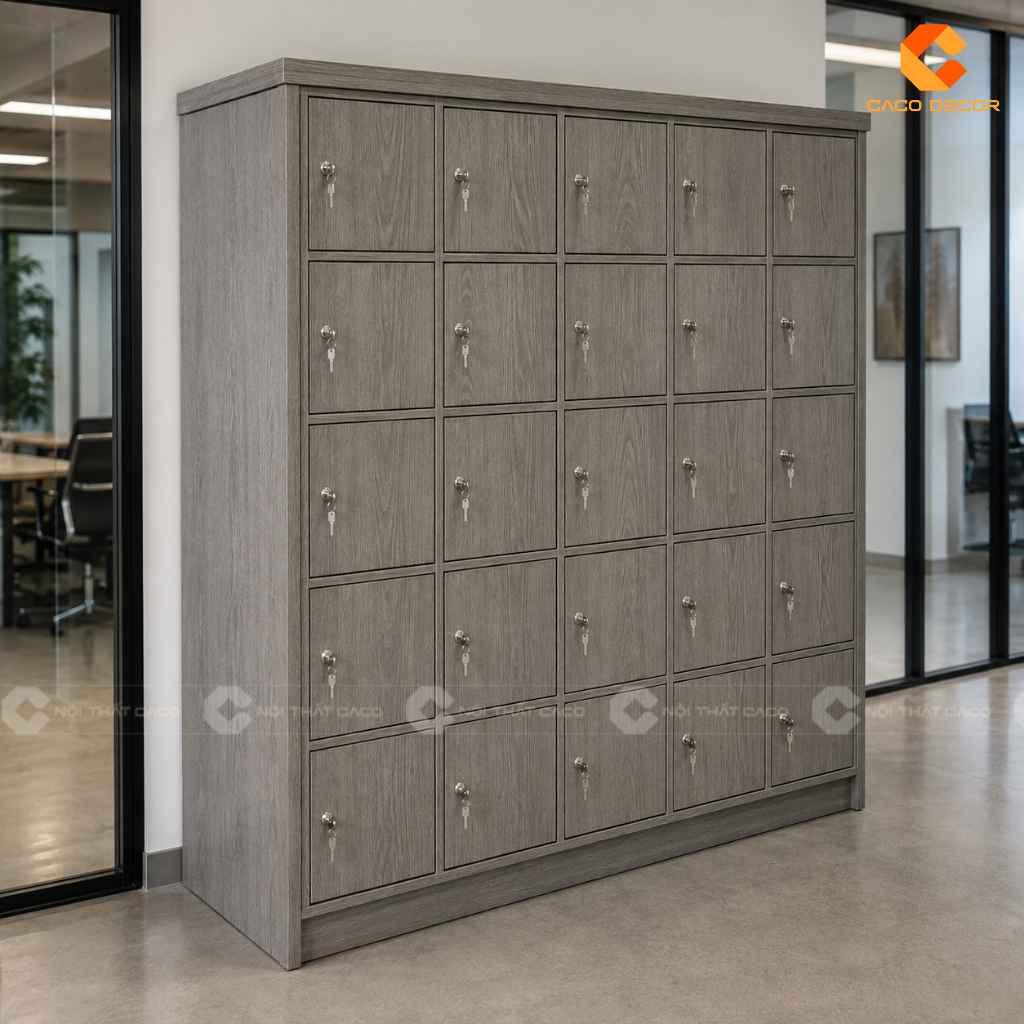 Tủ Locker Nhiều Ngăn Gỗ Đẹp, Đặt Làm Theo Yêu Cầu CaCo 18