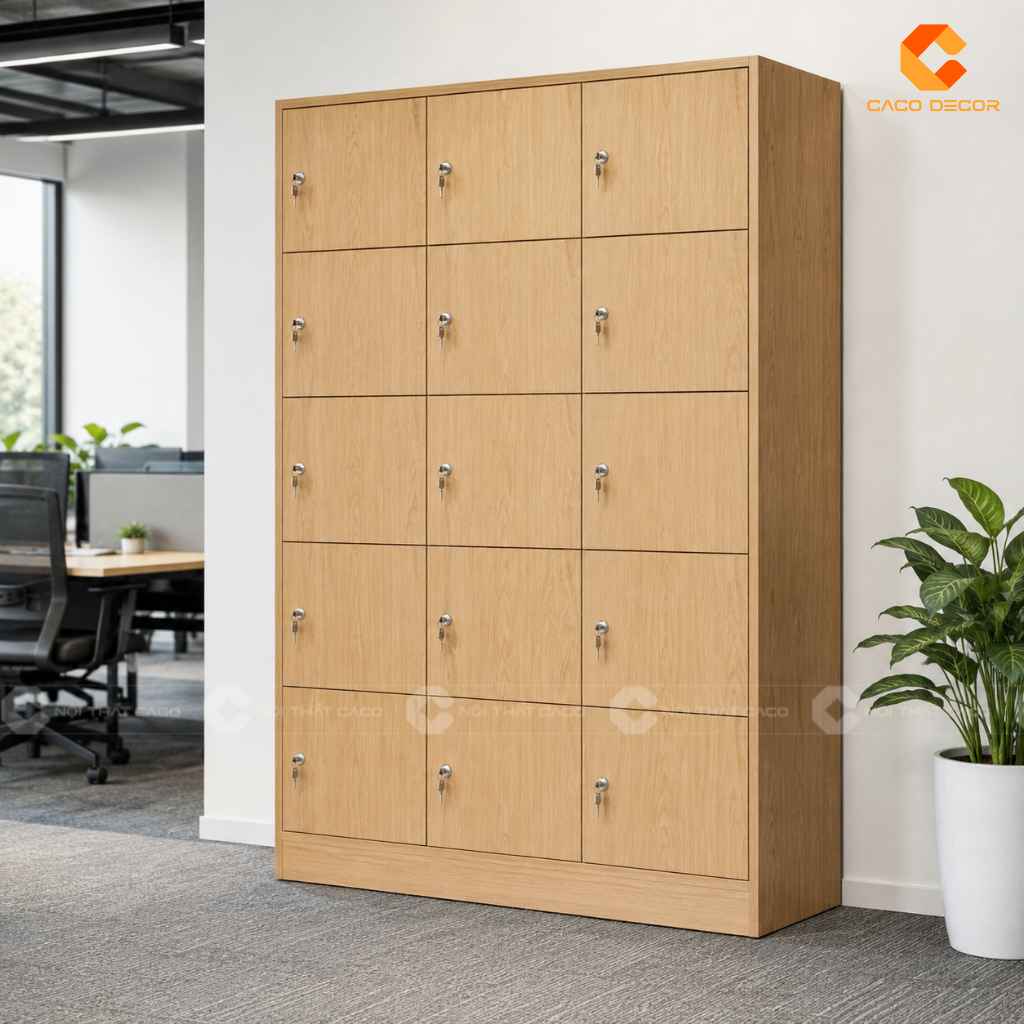 Tủ Locker Nhiều Ngăn Gỗ Đẹp, Đặt Làm Theo Yêu Cầu CaCo 15