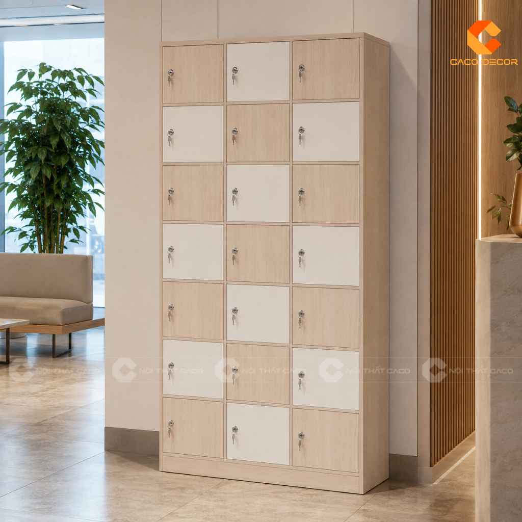 Tủ Locker Nhiều Ngăn Gỗ Đẹp, Đặt Làm Theo Yêu Cầu CaCo 12