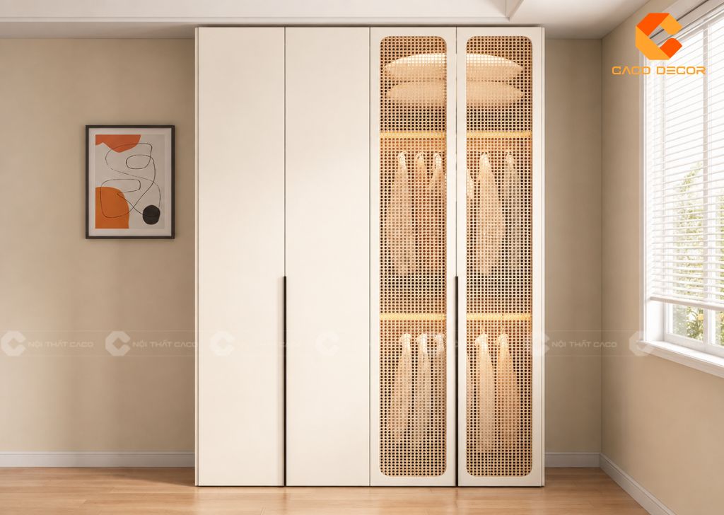 29 Mẫu Tủ Quần Áo Cánh Mây Đẹp, Thoáng Và Sang Trọng 3
