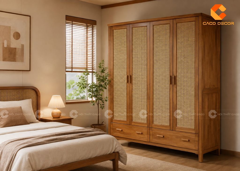 29 Mẫu Tủ Quần Áo Cánh Mây Đẹp, Thoáng Và Sang Trọng 22