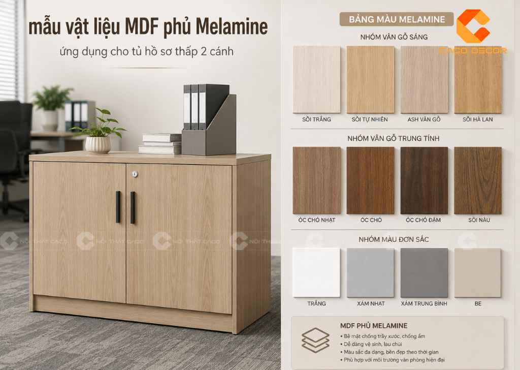  TOP 22 Mẫu Tủ Hồ Sơ Thấp 2 Cánh Đẹp, Gọn Cho Văn Phòng 22