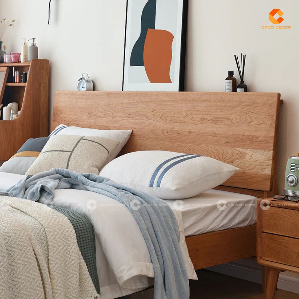 Giường ngủ gỗ tự nhiên GNTN081 bóng đẹp