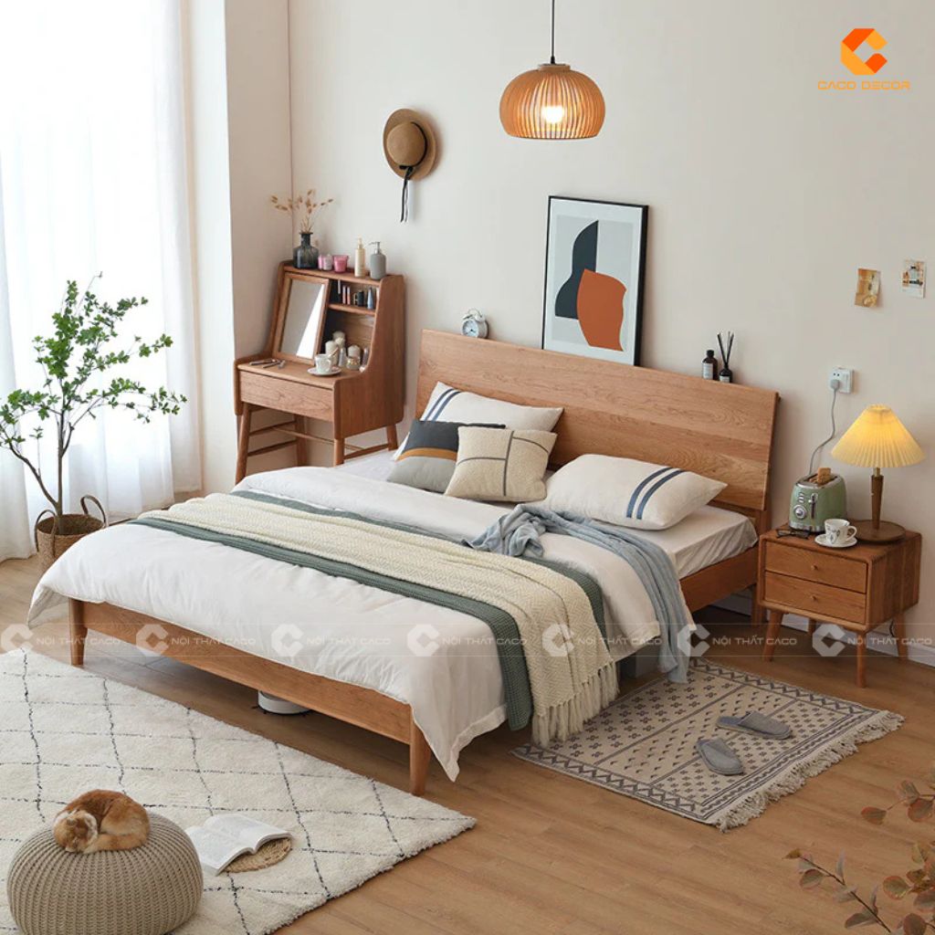 Giường ngủ gỗ tự nhiên GNTN081 bền đẹp