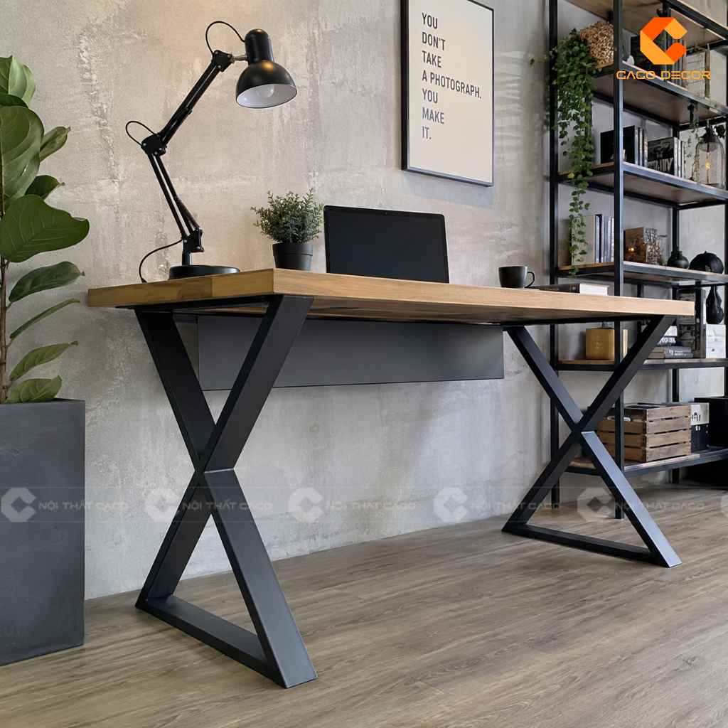 Bàn Làm Việc Chân Sắt 1m2 Nên Chọn Chân Chữ U, K Hay X? 14