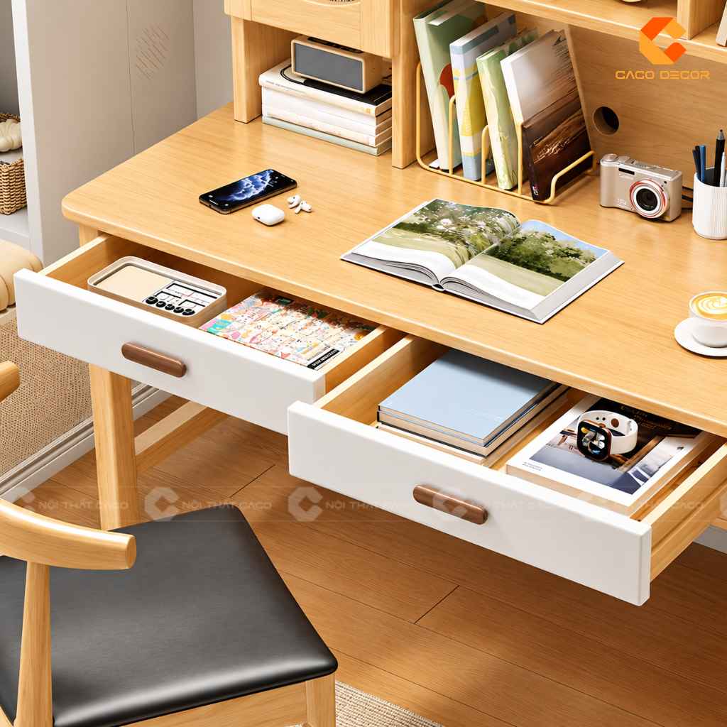 Bàn Học Trẻ Em Gỗ Tự Nhiên BHTE053 Thiết Kế Tiện Dụng 2