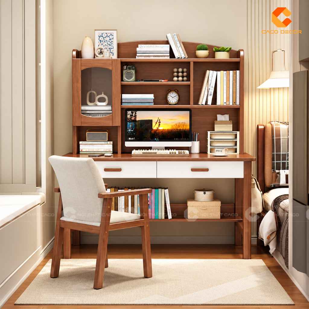 Bàn Học Trẻ Em Gỗ Tự Nhiên BHTE053 Thiết Kế Tiện Dụng 1