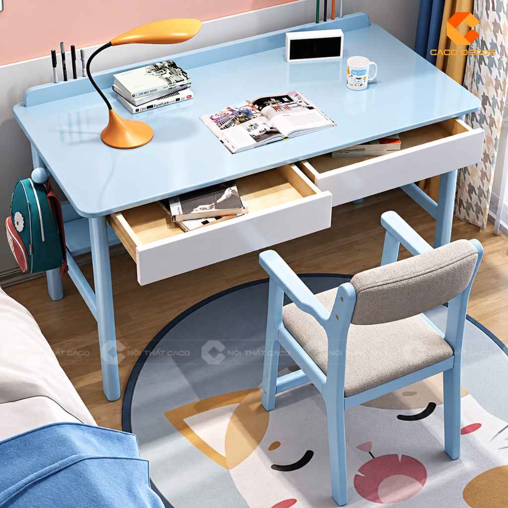 Bàn Học Trẻ Em Gỗ Tự Nhiên BHTE047 Hiện Đại Tiện Nghi 3