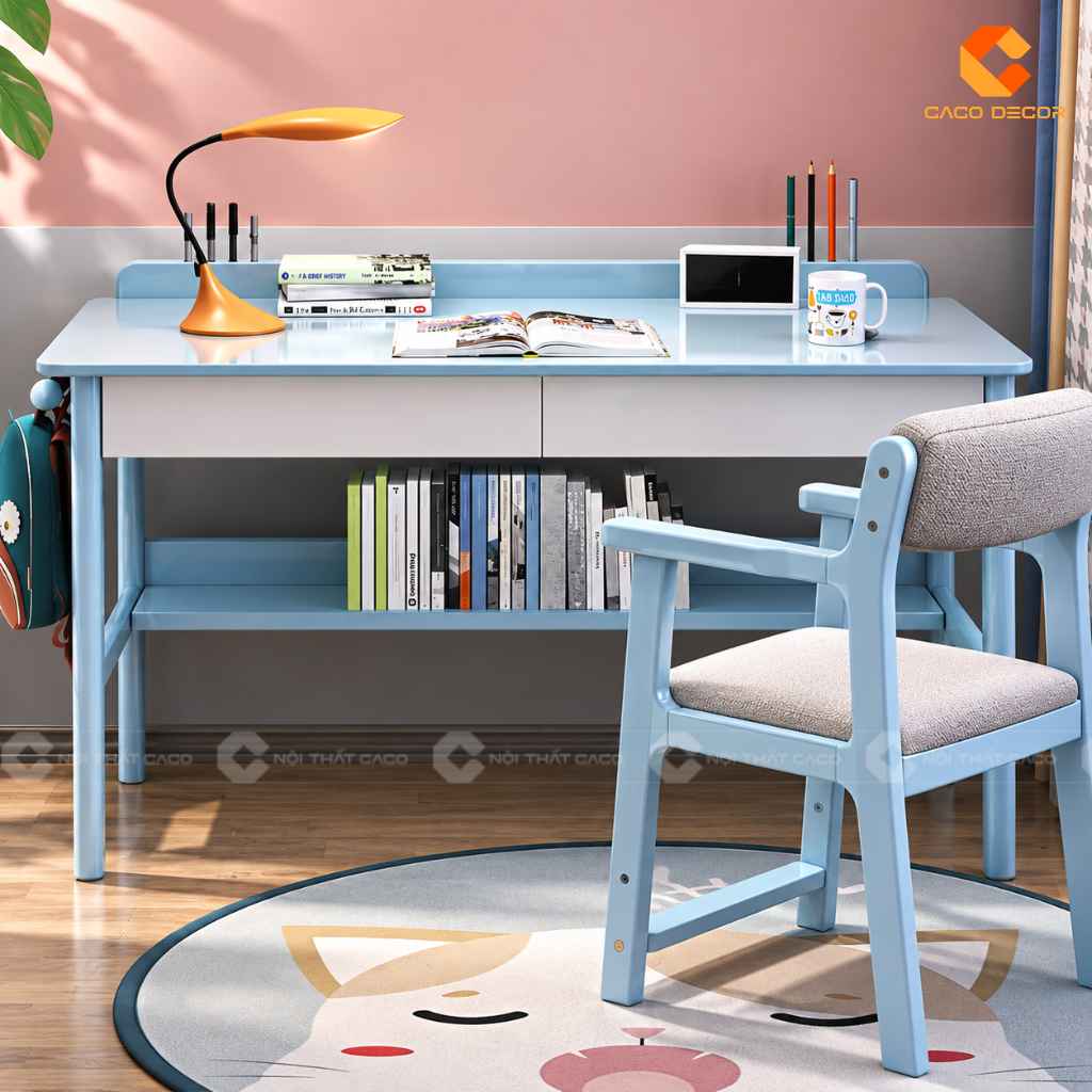 Bàn Học Trẻ Em Gỗ Tự Nhiên BHTE047 Hiện Đại Tiện Nghi 8