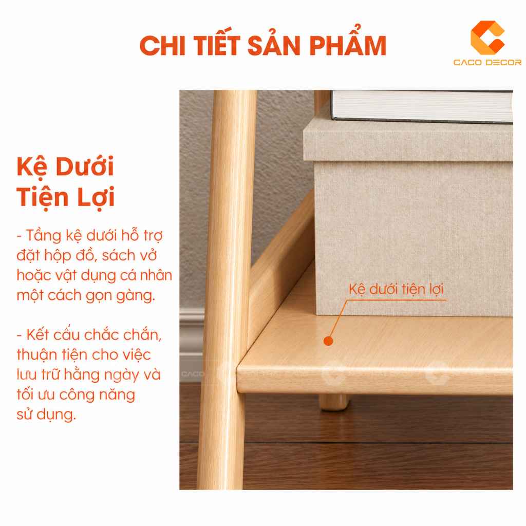 Kệ dưới lưu trữ tiện lợi của bàn học trẻ em gỗ tự nhiên BHTE048