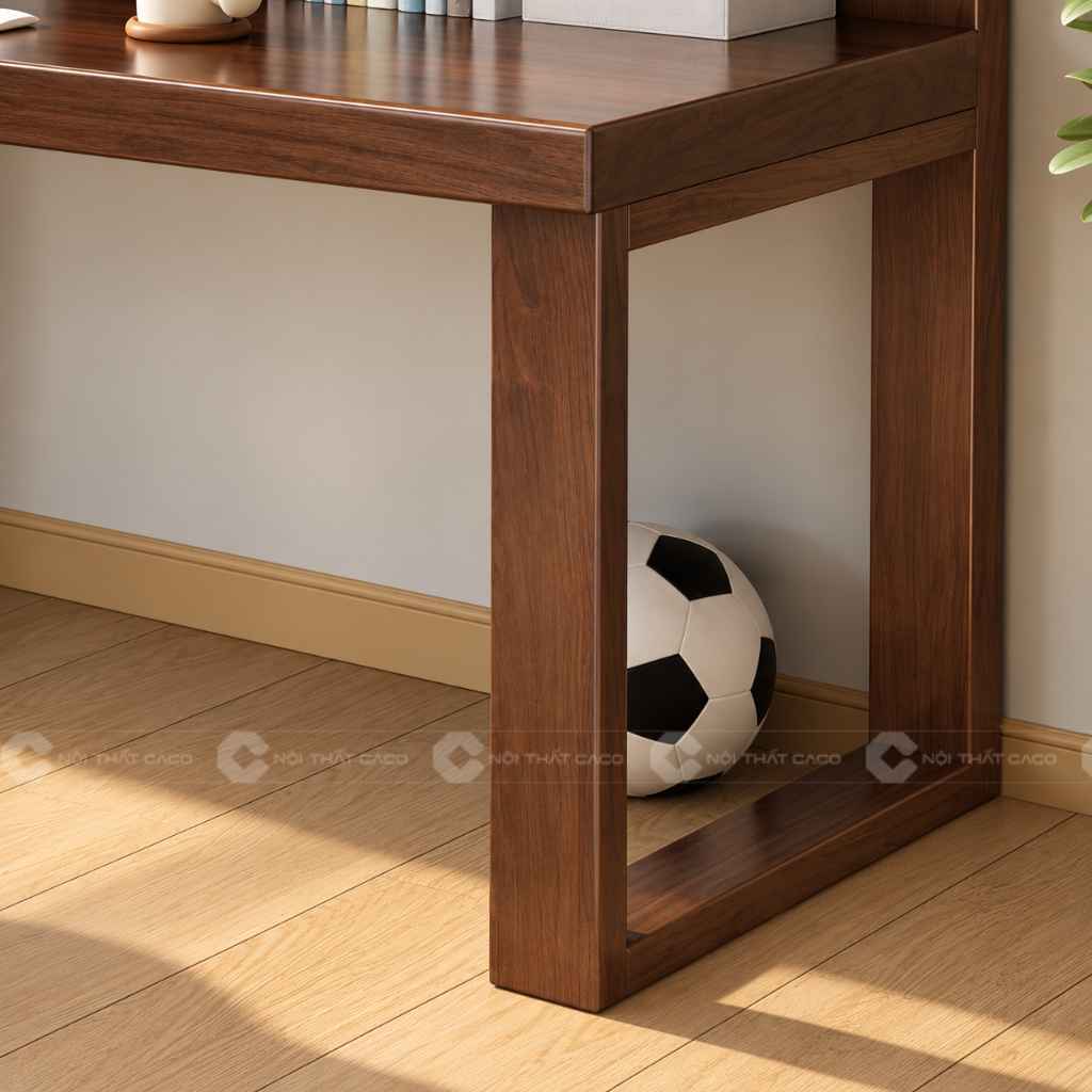 Bàn Học Trẻ Em Gỗ Tự Nhiên BHTE049 Kèm Kệ Sách Tiện Dụng 7