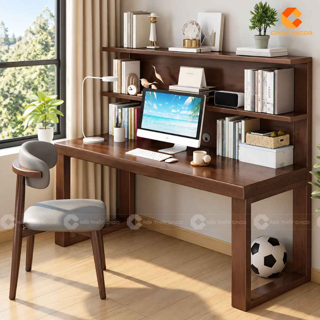 Bàn học trẻ em gỗ tự nhiên BHTE049 màu gỗ nâu ấm áp