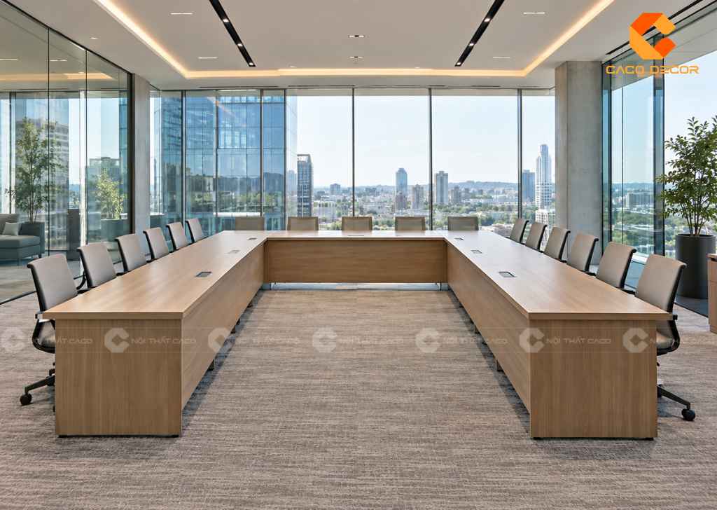 Bàn Họp Chữ U Đẹp: Mẫu 10-30 Người, Cách Bố Trí 12
