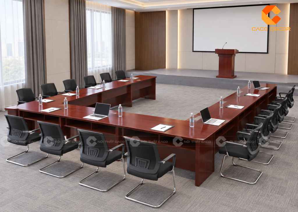 Bàn Họp Chữ U Đẹp: Mẫu 10-30 Người, Cách Bố Trí 7