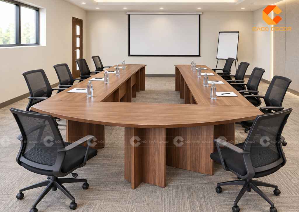 Bàn Họp Chữ U Đẹp: Mẫu 10-30 Người, Cách Bố Trí 13