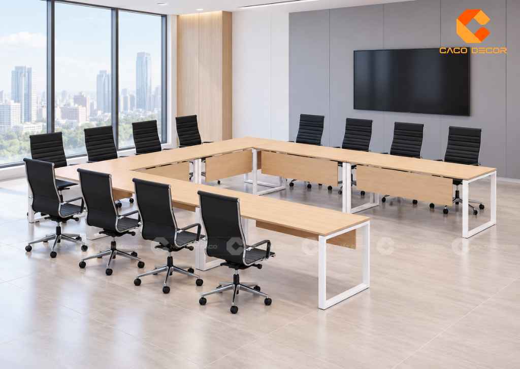 Bàn Họp Chữ U Đẹp: Mẫu 10-30 Người, Cách Bố Trí 22