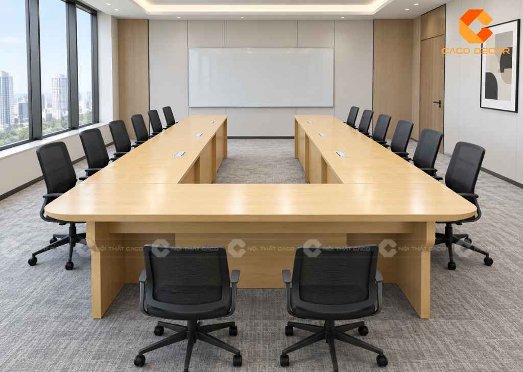 Bàn Họp Chữ U Đẹp: Mẫu 10-30 Người, Cách Bố Trí 23