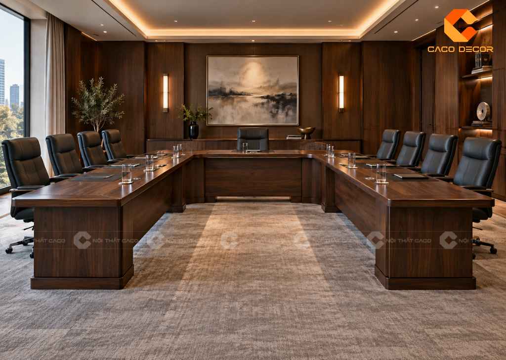 Bàn Họp Chữ U Đẹp: Mẫu 10-30 Người, Cách Bố Trí 21