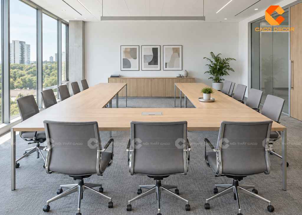 Bàn Họp Chữ U Đẹp: Mẫu 10-30 Người, Cách Bố Trí 24