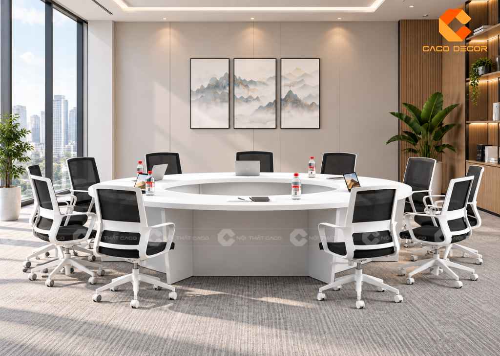 Bàn Họp Tròn Văn Phòng: Kích Thước, Mẫu Đẹp Dễ Chọn 20