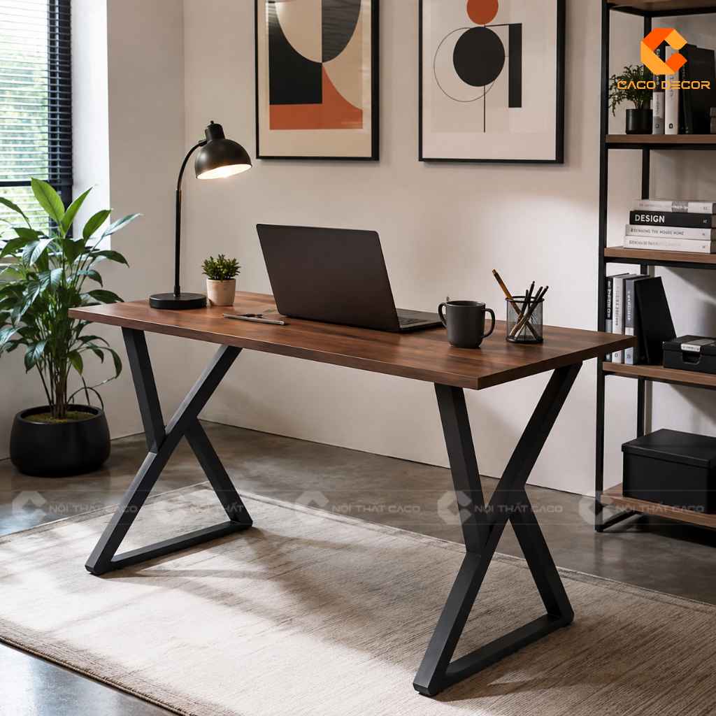 Bàn Làm Việc Chân Sắt 1m2 Nên Chọn Chân Chữ U, K Hay X? 9