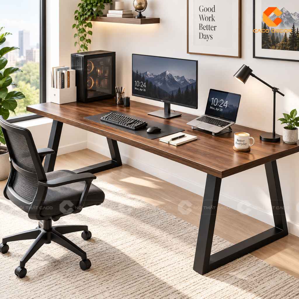 Bàn Làm Việc Chân Sắt 1m2 Nên Chọn Chân Chữ U, K Hay X? 16