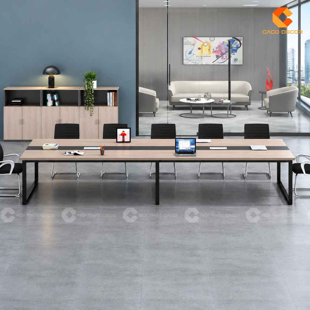 Bàn Phòng Họp Gỗ Công Nghiệp BH037 Chân Sắt Hiện Đại 2