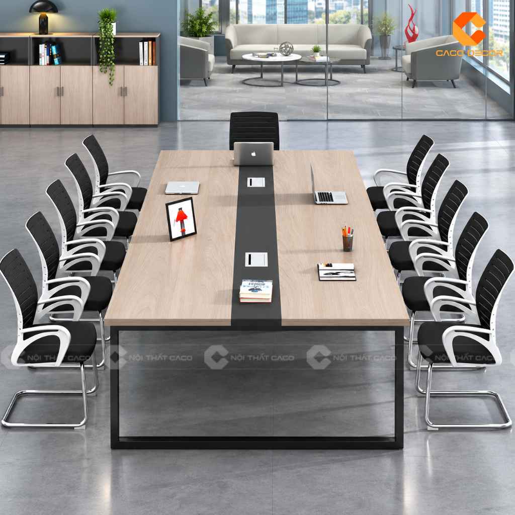 Bàn Phòng Họp Gỗ Công Nghiệp BH037 Chân Sắt Hiện Đại 4