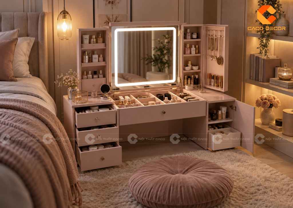 25+ Mẫu Bàn Trang Điểm Ngồi Bệt Đẹp, Gọn Cho Phòng Nhỏ 17