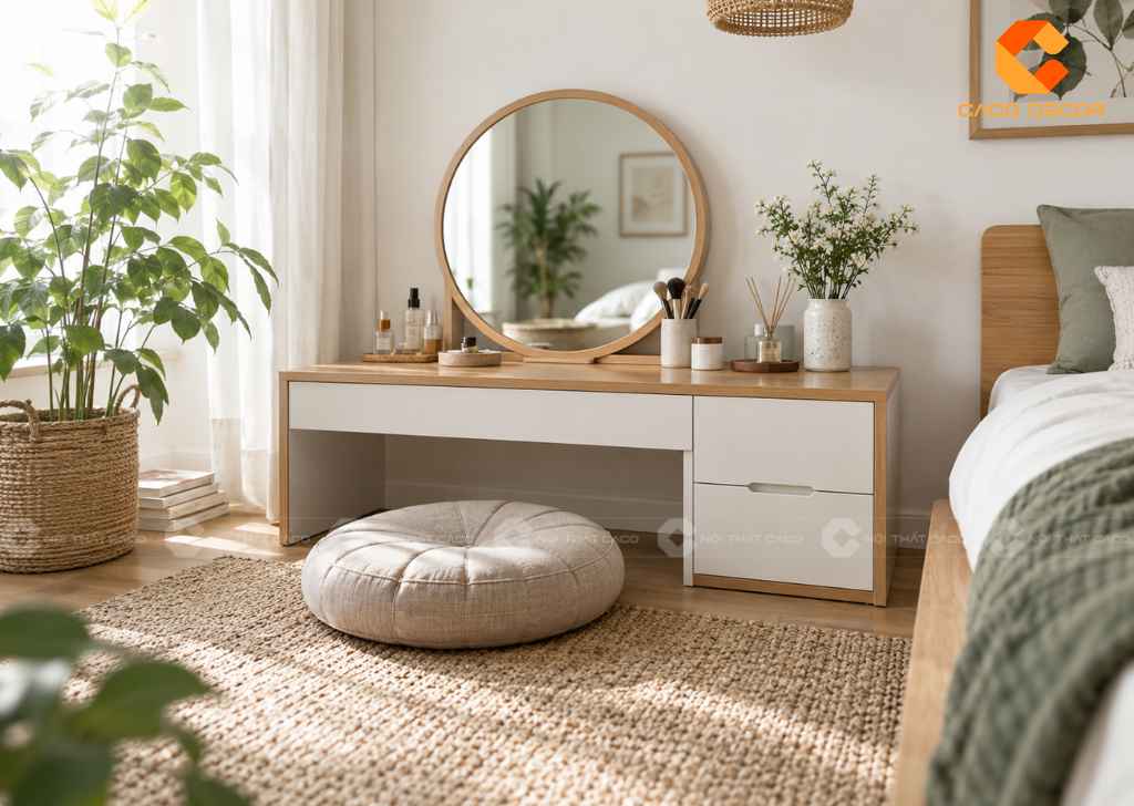 25+ Mẫu Bàn Trang Điểm Ngồi Bệt Đẹp, Gọn Cho Phòng Nhỏ 22
