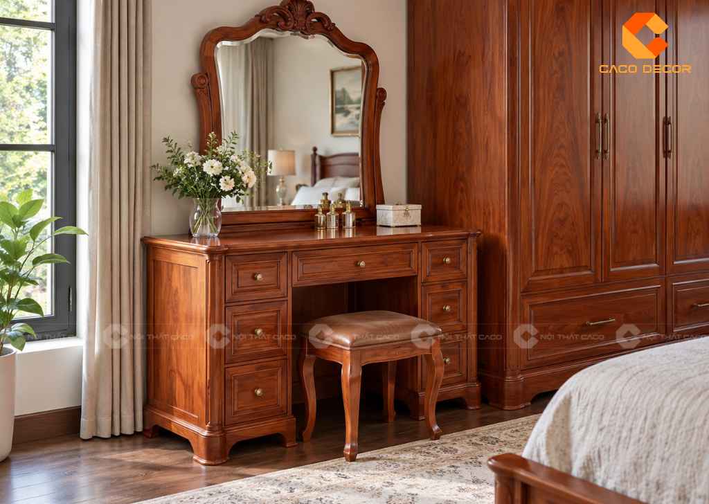  23+ Mẫu Bàn Trang Điểm Gỗ Gõ Đỏ Đẹp, Bền, Giá Tốt 2026 10