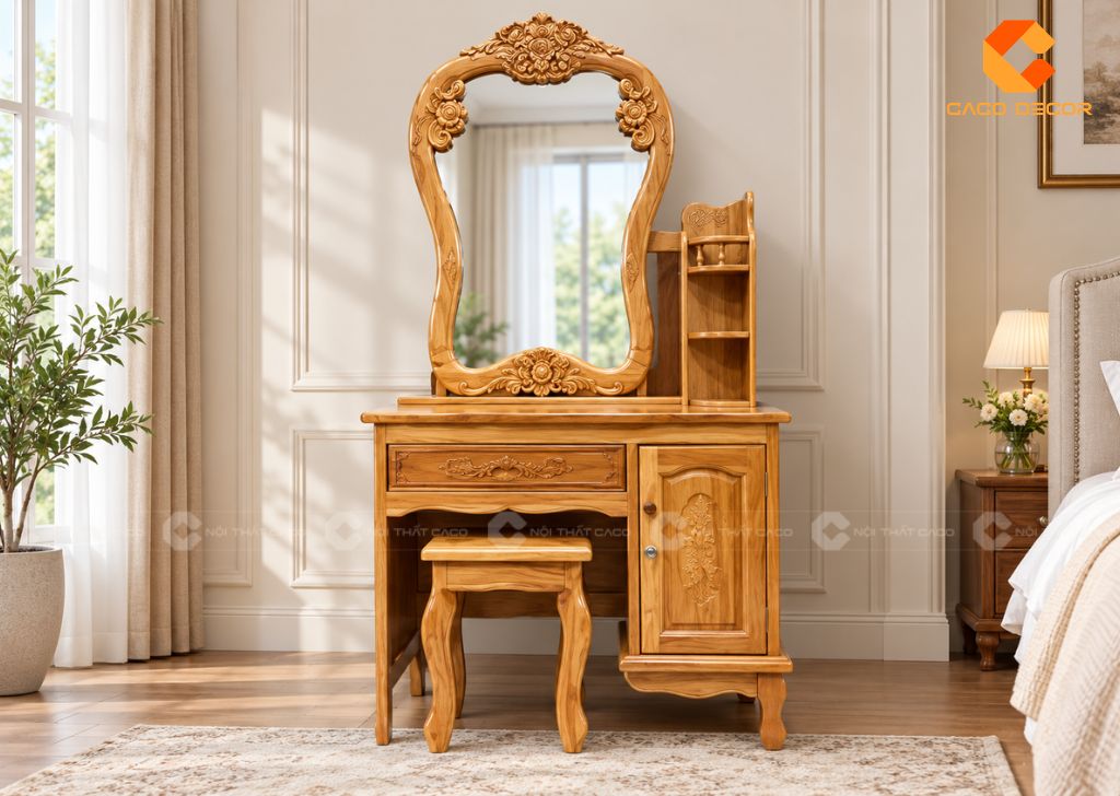  23+ Mẫu Bàn Trang Điểm Gỗ Gõ Đỏ Đẹp, Bền, Giá Tốt 2026 6