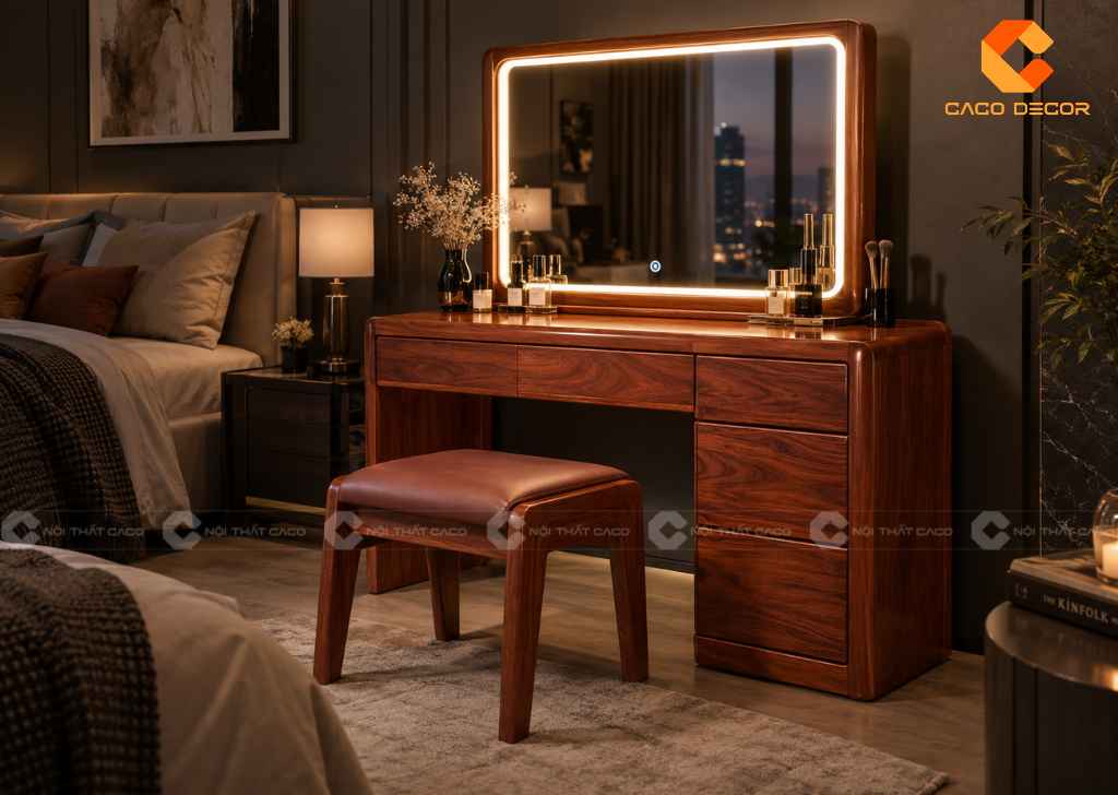  23+ Mẫu Bàn Trang Điểm Gỗ Gõ Đỏ Đẹp, Bền, Giá Tốt 2026 13