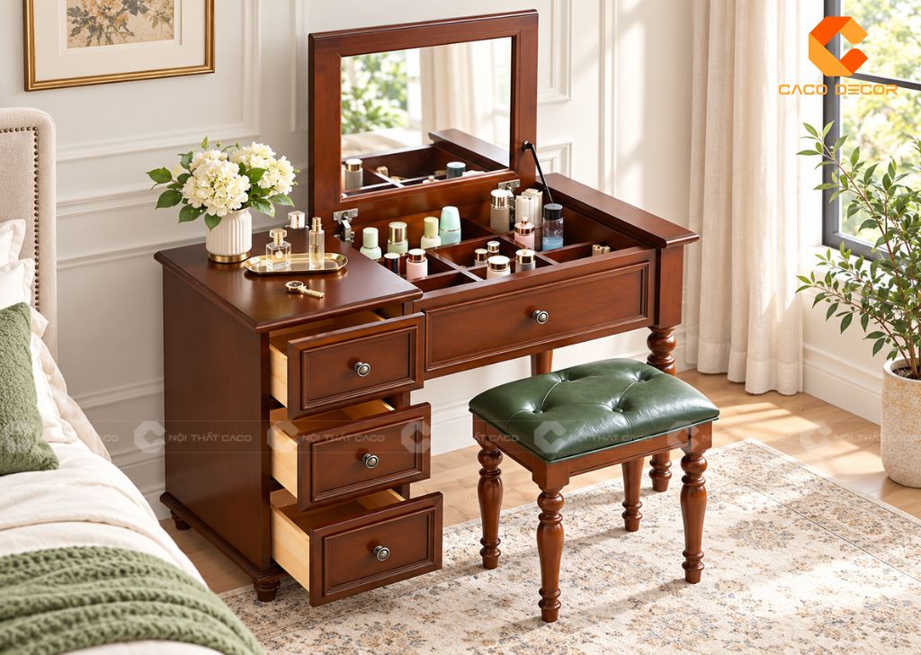  23+ Mẫu Bàn Trang Điểm Gỗ Gõ Đỏ Đẹp, Bền, Giá Tốt 2026 9