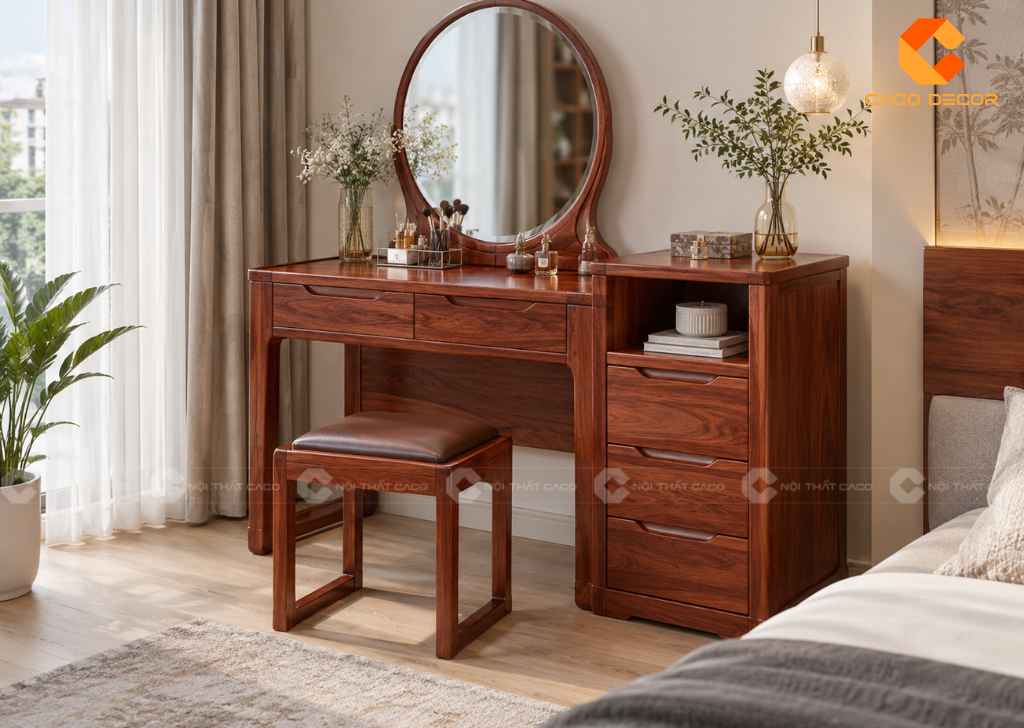  23+ Mẫu Bàn Trang Điểm Gỗ Gõ Đỏ Đẹp, Bền, Giá Tốt 2026 5