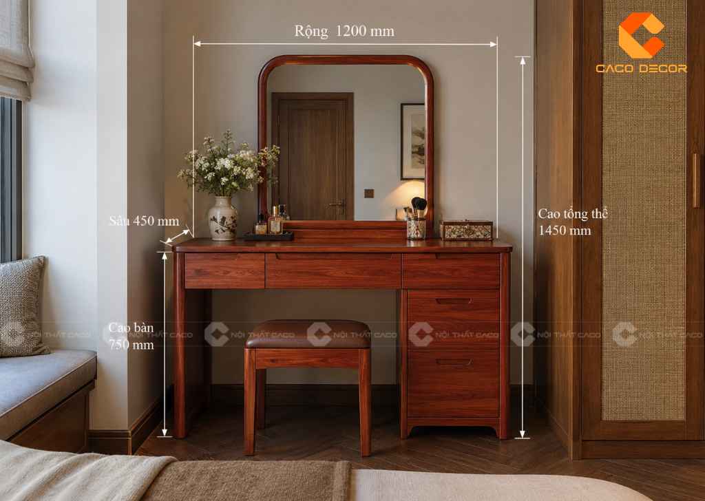  23+ Mẫu Bàn Trang Điểm Gỗ Gõ Đỏ Đẹp, Bền, Giá Tốt 2026 11