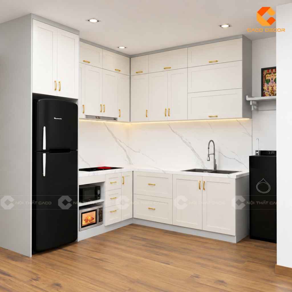 Bản vẽ 3D thiết kế nội thất phòng bếp 