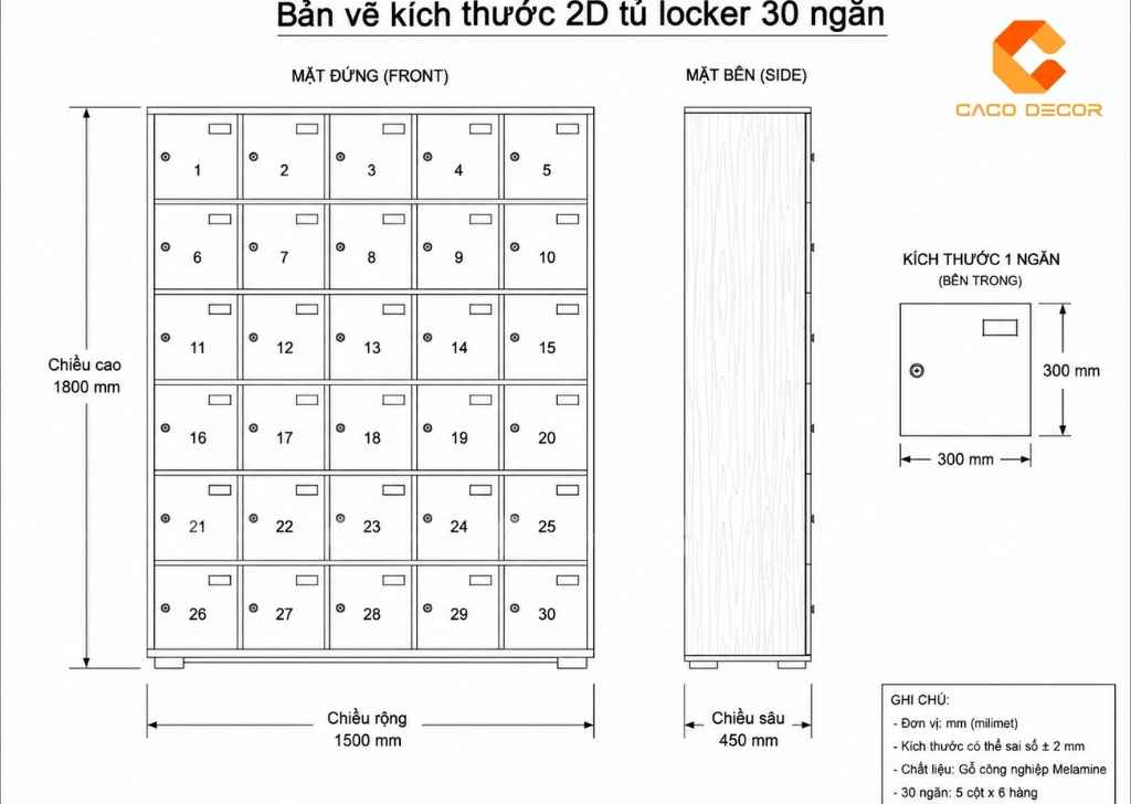 Tủ Locker 30 Ngăn Gỗ Giá Rẻ, Đẹp Bền, Lắp Đặt Miễn Phí 4
