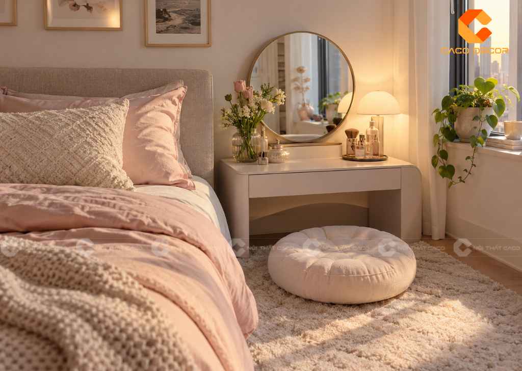 25+ Mẫu Bàn Trang Điểm Ngồi Bệt Đẹp, Gọn Cho Phòng Nhỏ 4