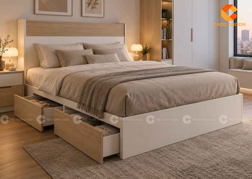 Giường 1m6x2m Đẹp, Nhiều Mẫu Gỗ, Giá Tốt Tại TPHCM 1