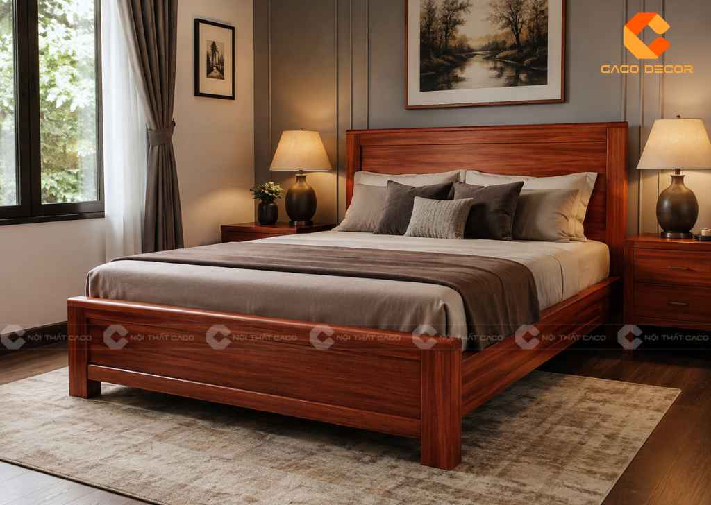 Giường 1m6x2m Đẹp, Nhiều Mẫu Gỗ, Giá Tốt Tại TPHCM 12