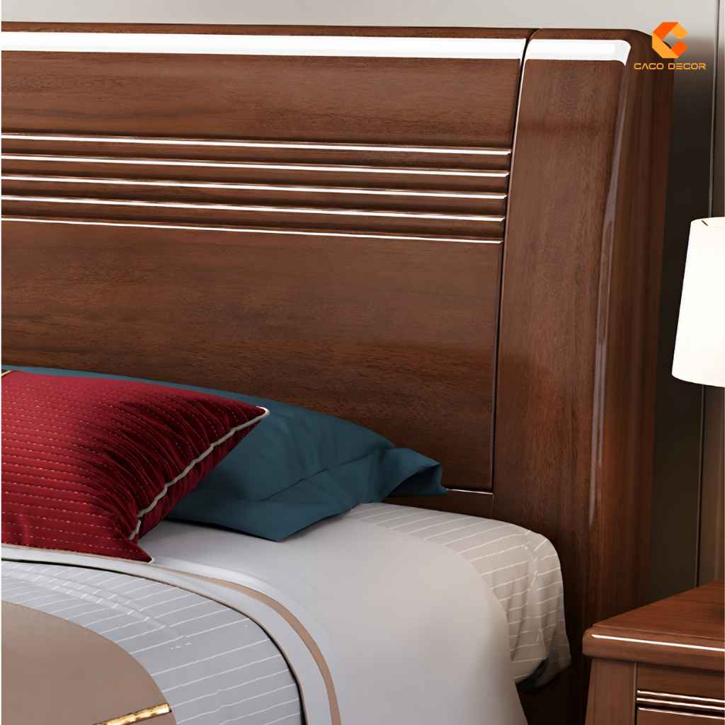 Giường Ngủ Gỗ Tự Nhiên Màu Nâu Sang Trọng - GNTN05 3