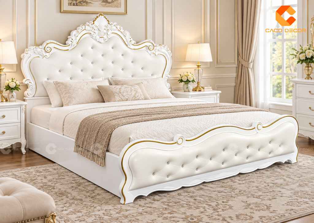 29+ Mẫu Giường Ngủ Tân Cổ Điển Đẹp, Giá Tốt Tại Xưởng 2026 24
