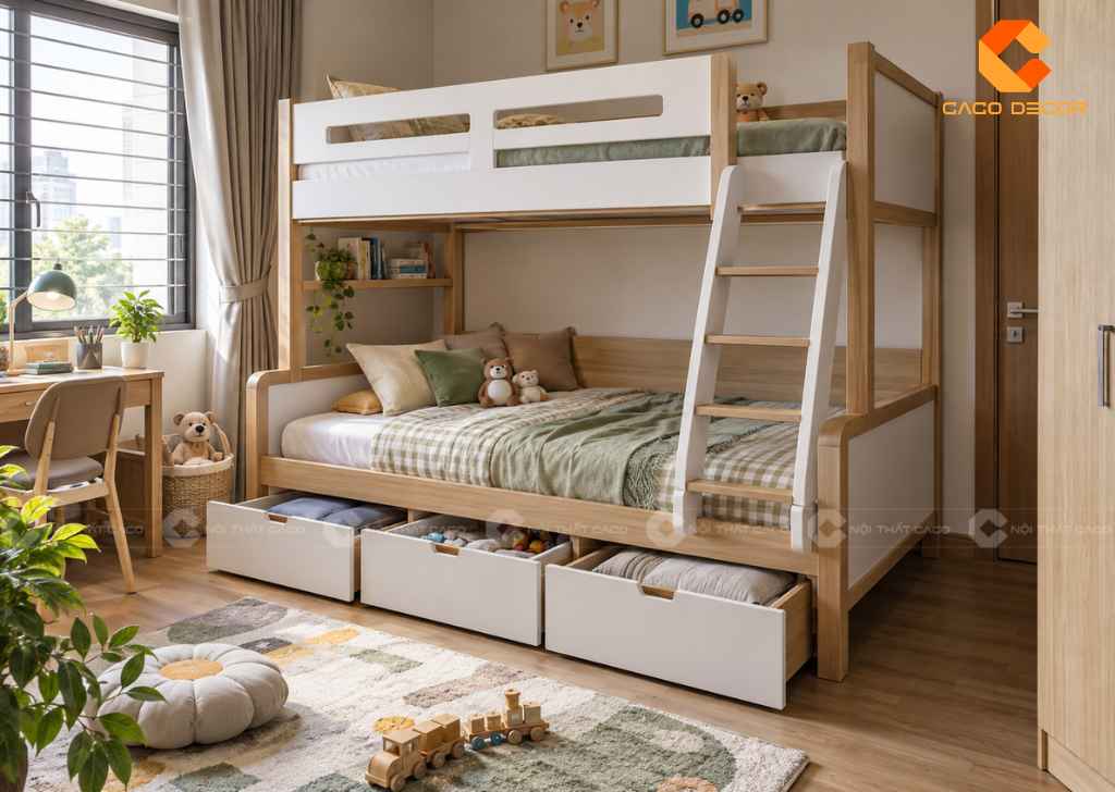 Giường Tầng 1m8x2m Cho Bé: 20+ Mẫu Đẹp, Chất Lượng 2026 13