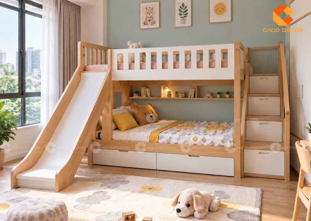 Giường Tầng 1m8x2m Cho Bé: 20+ Mẫu Đẹp, Chất Lượng 2026 16